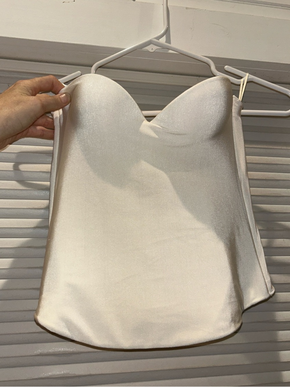 David’s Bridal Strapless Sweetheart Corset Bustier | Size 34A | Ivory